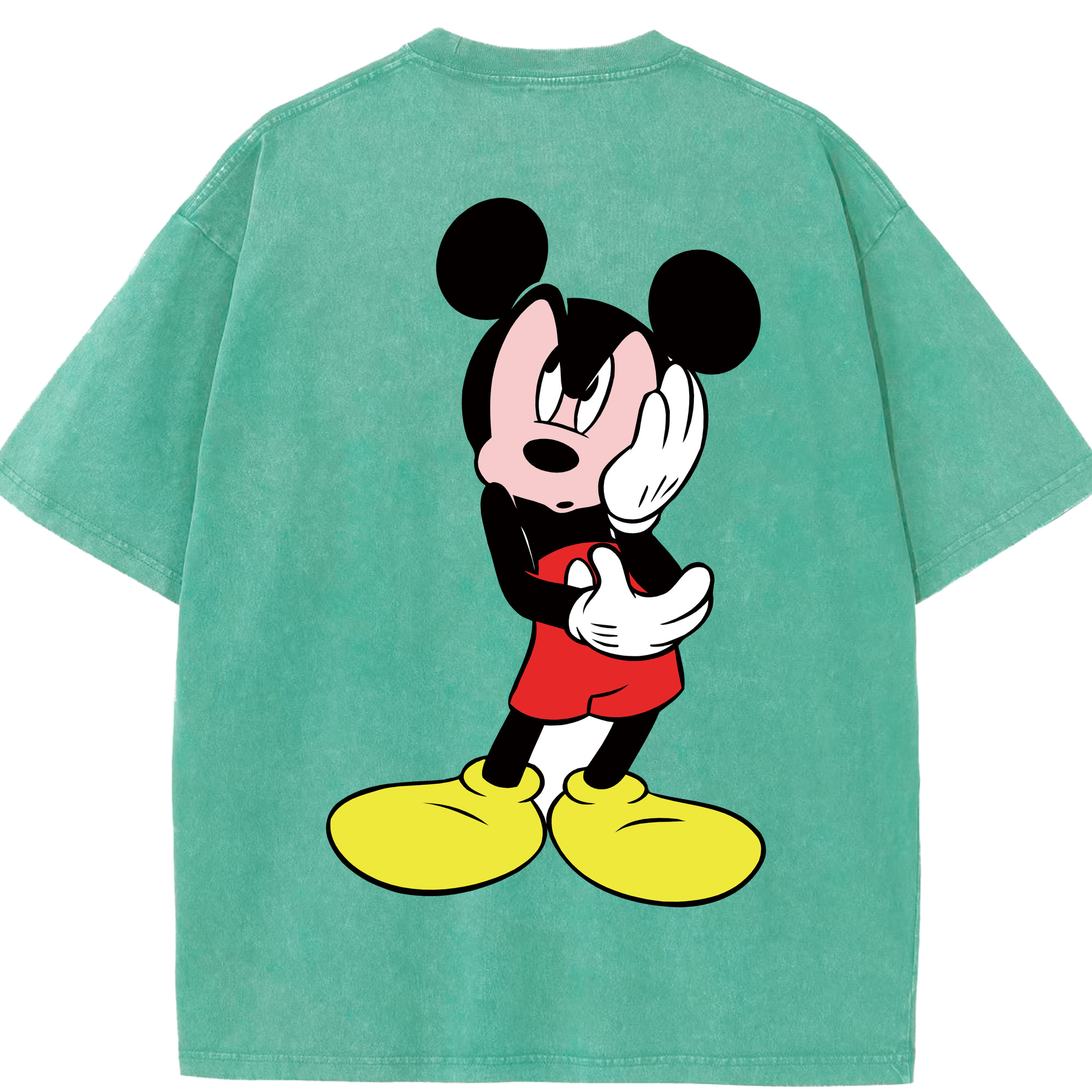 （画像用） ミッキーマウス Mickey Mouse 綿100% ヴィンテージ風 半袖Tシャツ（背面プリント）